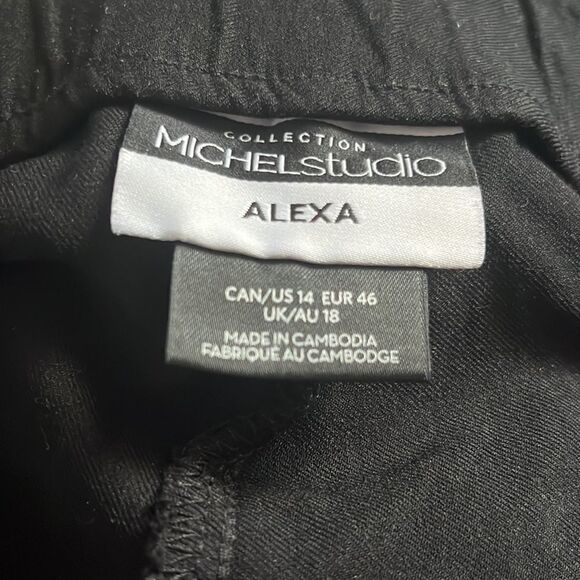 Michel Studio Alexa Black Pull on Pants Size 14 with 2 Zippered Pockets - Picture 4 of 4